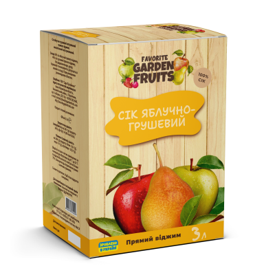 Сік ЯБЛУЧНО-ГРУШЕВИЙ прямого віджиму 3 літри