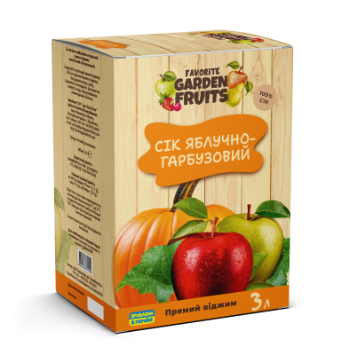Сік ЯБЛУЧНО-ГАРБУЗОВИЙ прямого віджиму 3 літри