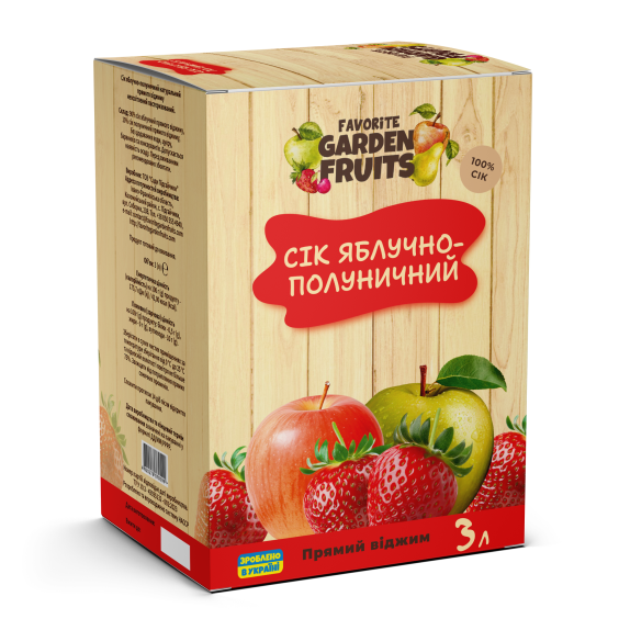Сік ЯБЛУЧНО-ПОЛУНИЧНИЙ прямого віджиму 3 літри