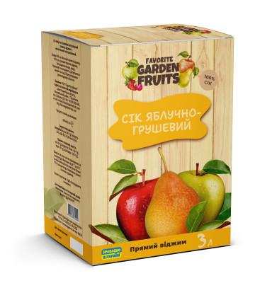 Сік ЯБЛУЧНО-ГРУШЕВИЙ прямого віджиму 3 літри