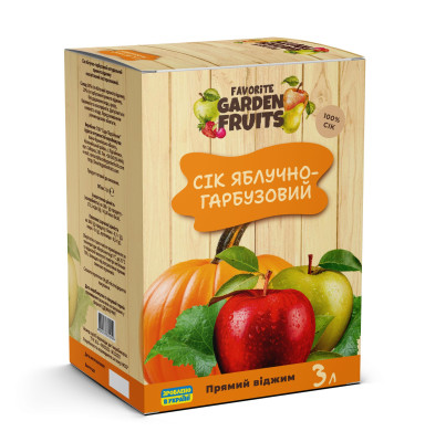 Сік ЯБЛУЧНО-ГАРБУЗОВИЙ прямого віджиму 3 літри